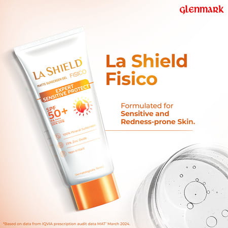 La Shield Fisico Matte Sunscreen Gel | Expert Sensitive Protect | Spf 50 + Pa +++ | 50 Gm