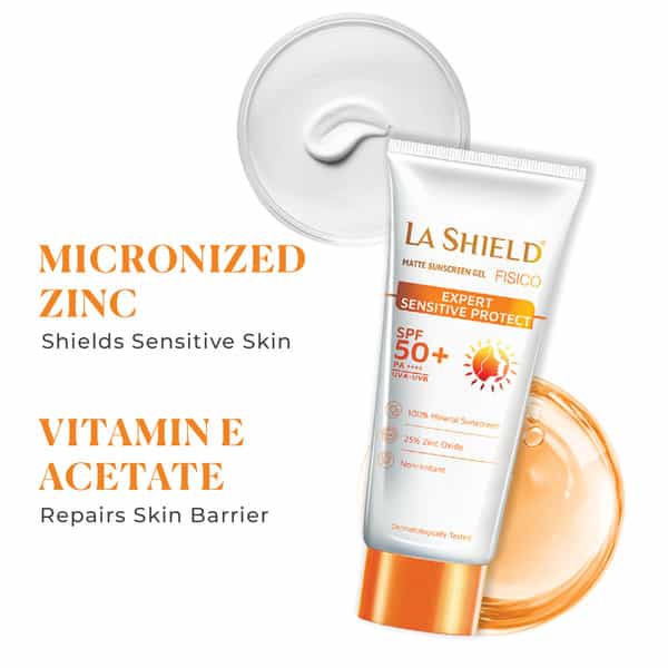 La Shield Fisico Matte Sunscreen Gel | Expert Sensitive Protect | Spf 50 + Pa +++ | 50 Gm