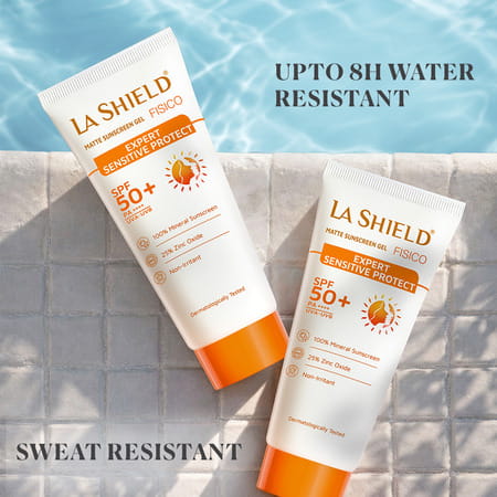 La Shield Fisico Matte Sunscreen Gel | Expert Sensitive Protect | Spf 50 + Pa +++ | 50 Gm