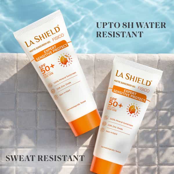 La Shield Fisico Matte Sunscreen Gel | Expert Sensitive Protect | Spf 50 + Pa +++ | 50 Gm