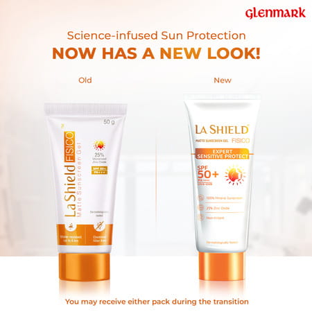 La Shield Fisico Matte Sunscreen Gel | Expert Sensitive Protect | Spf 50 + Pa +++ | 50 Gm