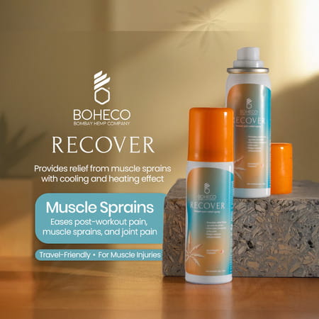 Boheco Recover Instant Pain Relief Spray | With Vijaya Leaf Extract | Heatfrost Therapy | 48 Ml