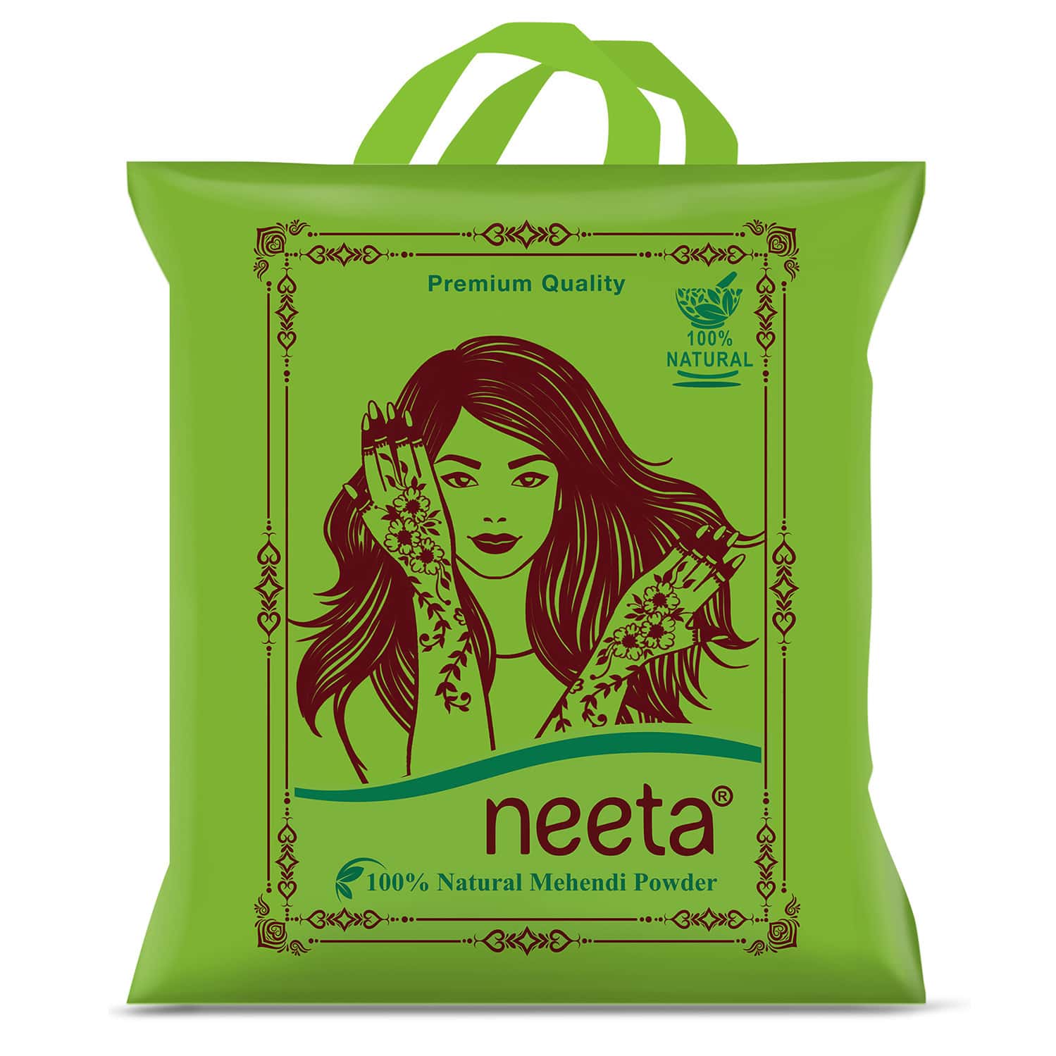 Neeta 100% Natural Mehendi Powder For Hair Colour 500g | Pure Rajasthani Henna Powder With Gi Tag