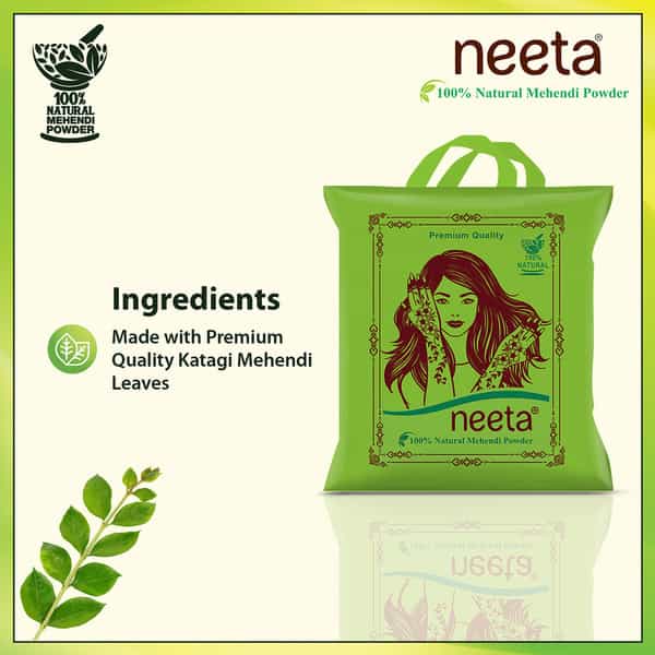 Neeta 100% Natural Mehendi Powder For Hair Colour 500G | Pure Rajasthani Henna Powder With Gi Tag