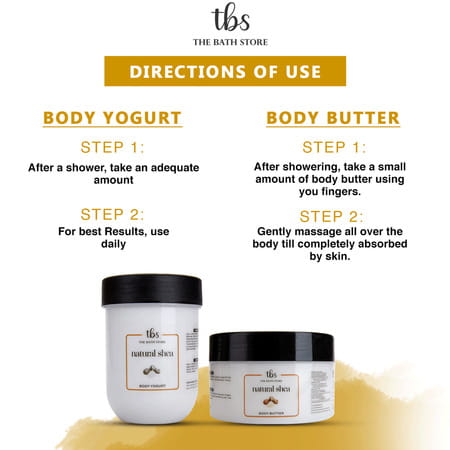 The Bath Store Natural Shea Combo (Body Butter 200gm + Body Yogurt 200gm + Body Lotion 190ml)