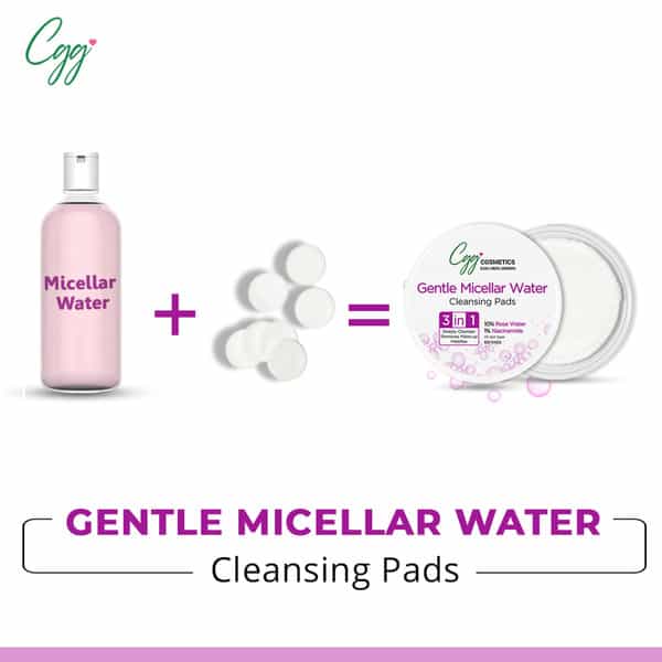 Cgg Cosmetics Gentle Micellar Water Cleansing Pads For Removing Stubborn Makeup - 100 Pads