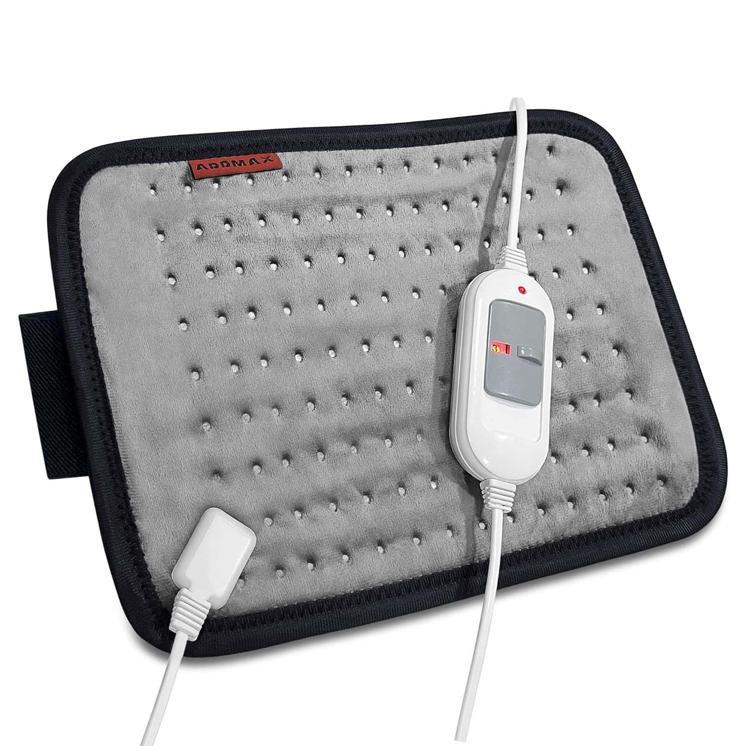 Addmax Electric Heating Pad - Orthopaedic Heating Belt For Back Waist Stomach Pain Relief - Grey