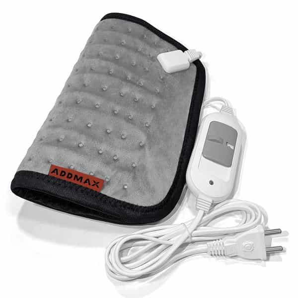 Addmax Electric Heating Pad - Orthopaedic Heating Belt For Back Waist Stomach Pain Relief - Grey