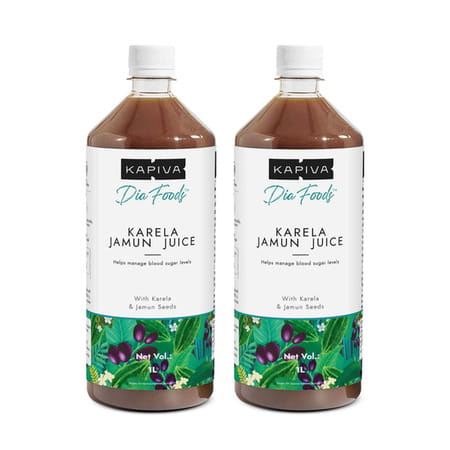 Kapiva Karela Jamun Juice (2l)|Controls Blood Sugar Levels | Lowers Bad Cholesterol|Super Saver Pack