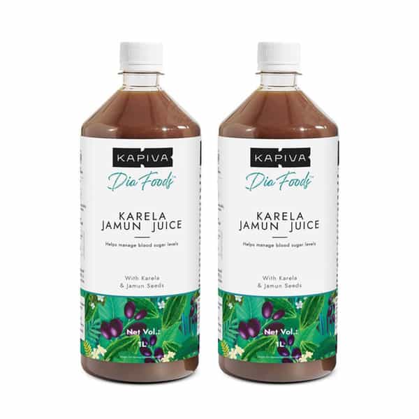 Kapiva Karela Jamun Juice (2L)|Controls Blood Sugar Levels | Lowers Bad Cholesterol|Super Saver Pack