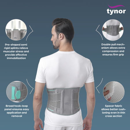 Tynor Ls Belt Lumbopore Grey Xl 1 Unit