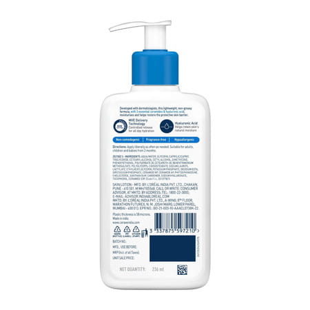 Cerave Moisturising Lotion For Normal To Dry Skin | 236Ml