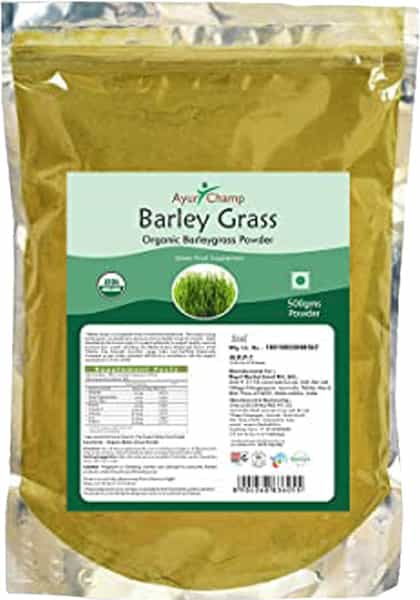 Ayur Champ - Pack Of 5 - Organic Barley Grass Powder 142 Servings 500G Bottle