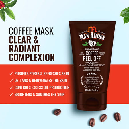 Man Arden Brightening Combo -Face Scrub + Peel Off Mask + Face Wash (100ml Each)