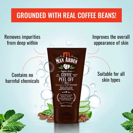 Man Arden Brightening Combo -Face Scrub + Peel Off Mask + Face Wash (100ml Each)