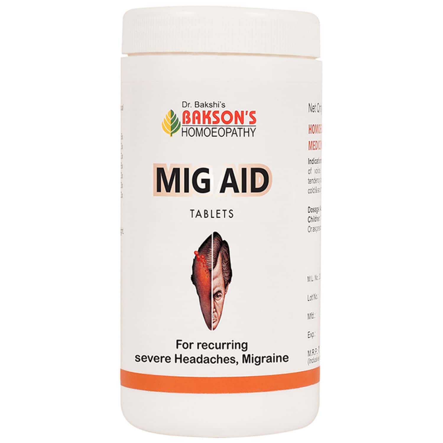 Dr Bakshi's Bakson Homoeopathy Mig Aid Tablet 200 Nos