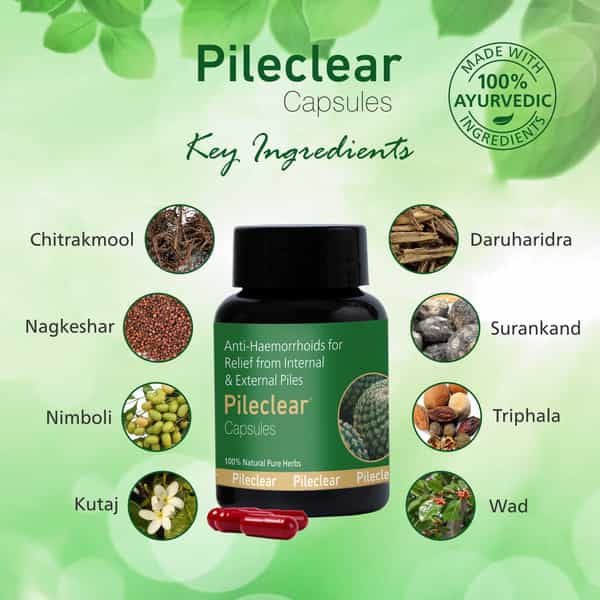 Pileclear Capsules 30 Caps | Ayurvedic Piles Care Capsules | Pack Of 1