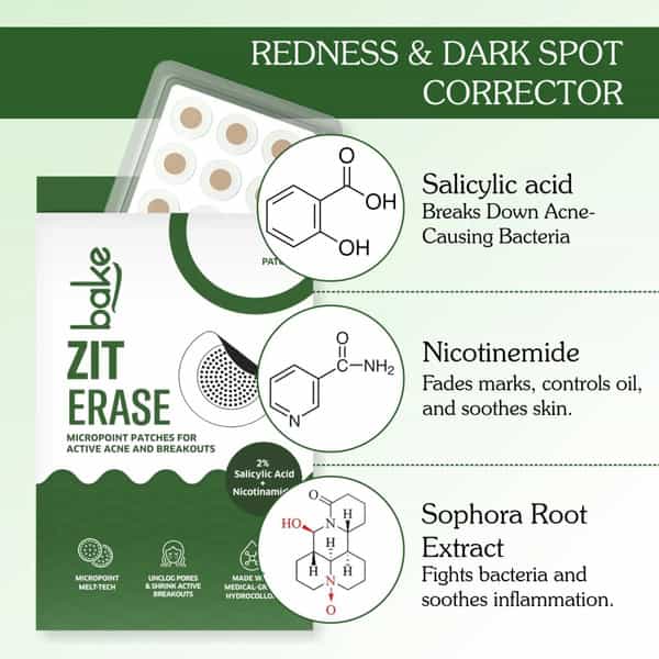 Bake Zit Erase Hydrocolloid Patches For Active Acne & Breakouts (Pack Of 9)