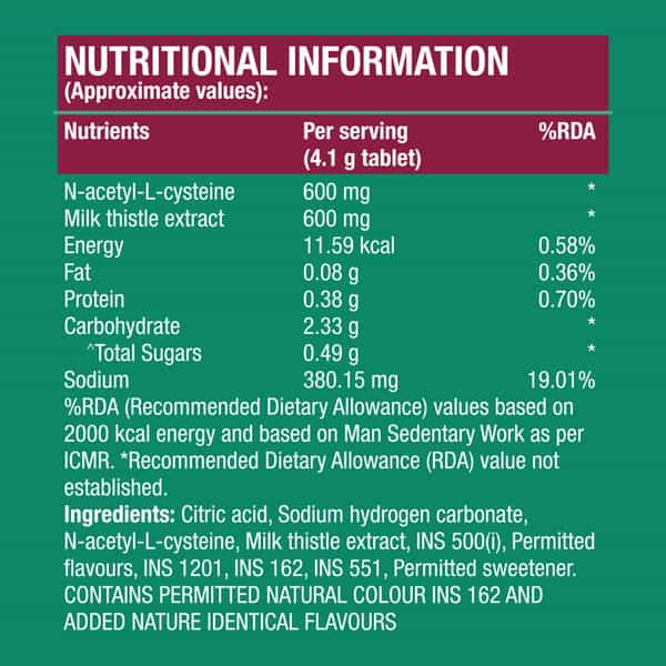 Fast&Up Liver Detox | With Milk Thistle & N-Acetylcysteine (Nac) (20 Tablets)