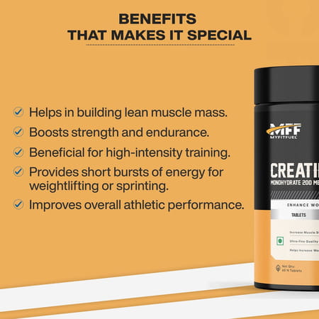 Myfitfuel Creatine Monohydrate 200 Mesh | 3000mg (60 Tablets)