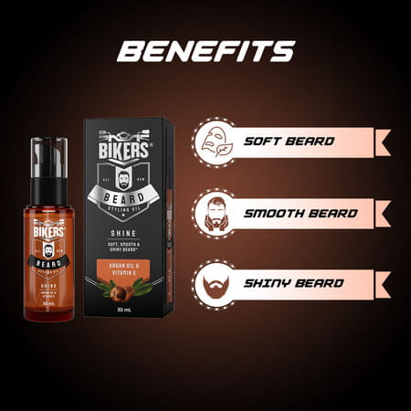 Biker'S Beard Styling Oil For Shiny Look With Goodness Of Argan Oil And Vitamin E Oil (30 Ml)