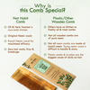 Nat Habit Kacchi Neem Fine Tooth Wooden Comb For Daily Styling Soaked In 17 Herbs & Oils