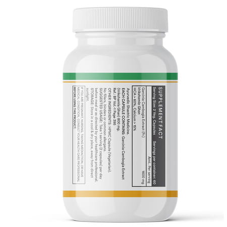 Inlife Pure Garcinia Cambogia Fruit 60% Hca Weight Management Herbs 1600Mg - 120 Vegetarian Capsules