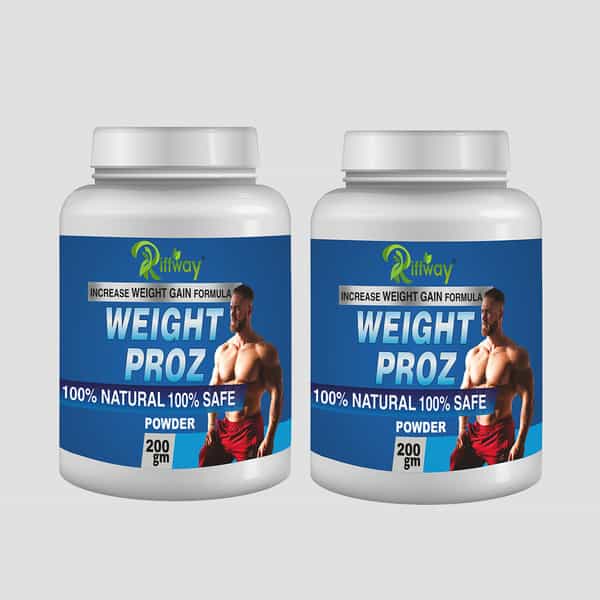 Riffway Weight Proz Weight Gain Powder | Safe & Effective Way For Your Weight Gain Goals (2X200gm)