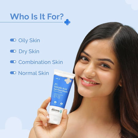 The Derma Co 2% Salicylic Acid Gel Face Wash For Active Acne |Oily Skin - 100ml