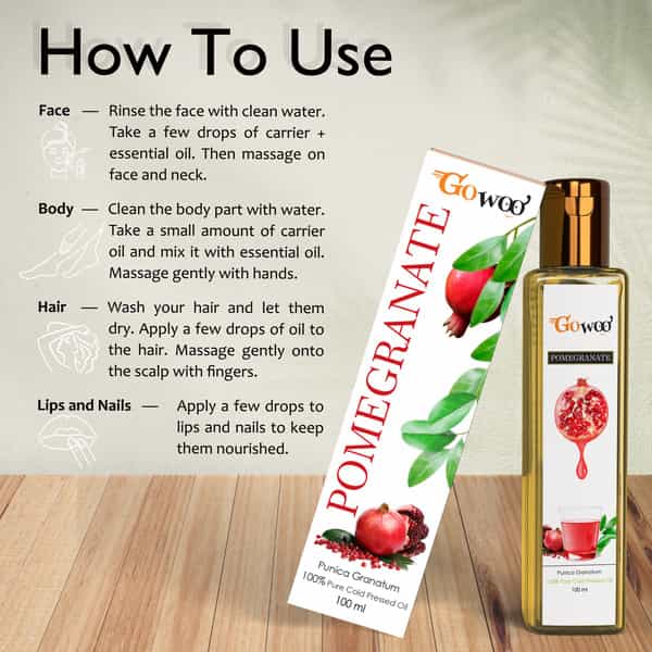 Pack Of 2 Vanilla Essential Oil & Pomegranate Seed Carrier Oil - 100% Pure & Natural Oil