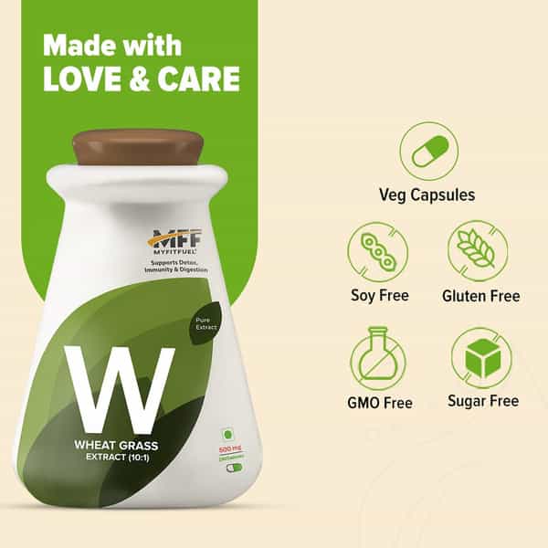 Myfitfuel Wheat Grass Extract (10:1 | 500Mg)- 90 Capsules