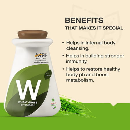 Myfitfuel Wheat Grass Extract (10:1 | 500mg)- 90 Capsules