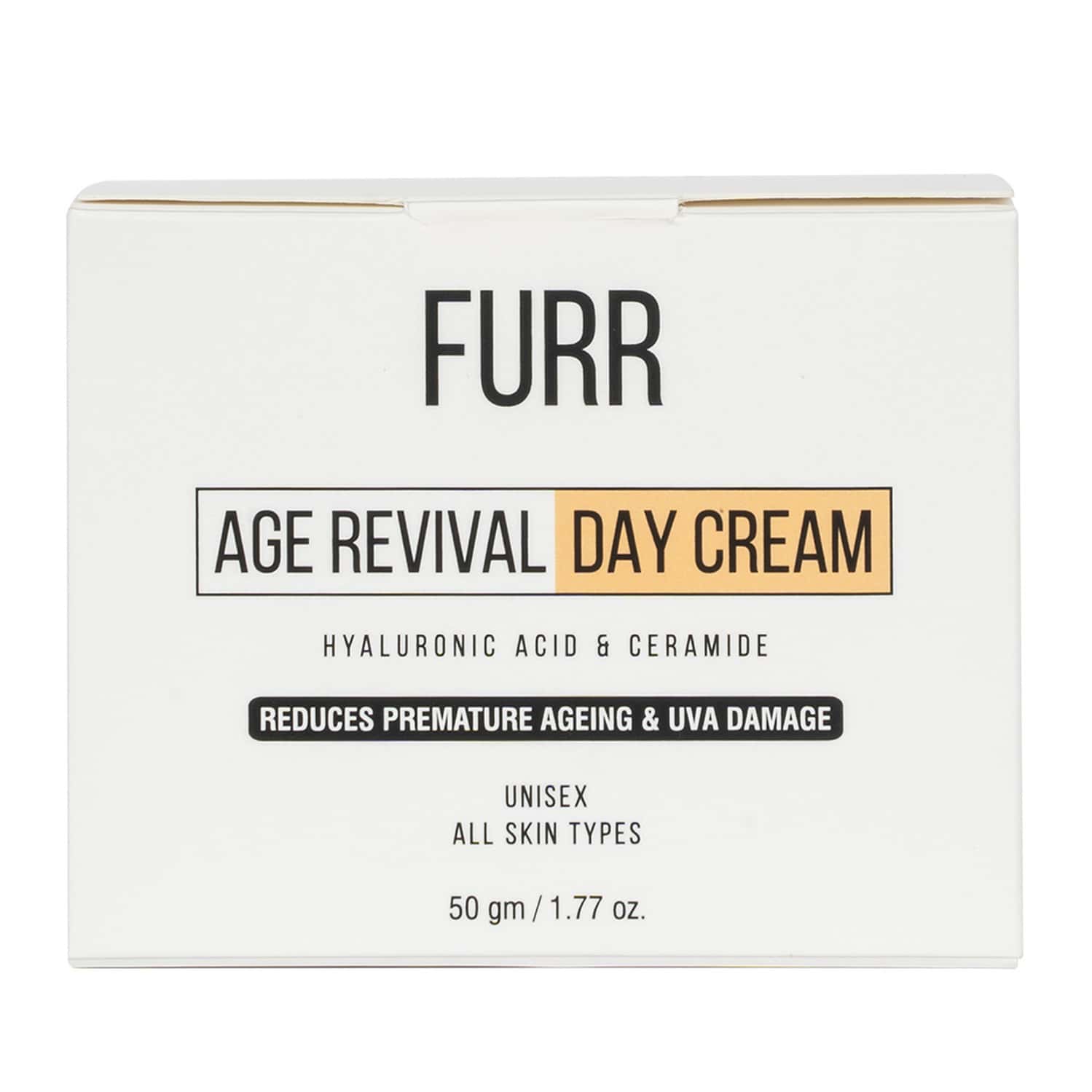 Furr Age Revival Day Cream | Reduces Premature Ageing | Hyaluronic Acid & Ceramide Cream | 50gm