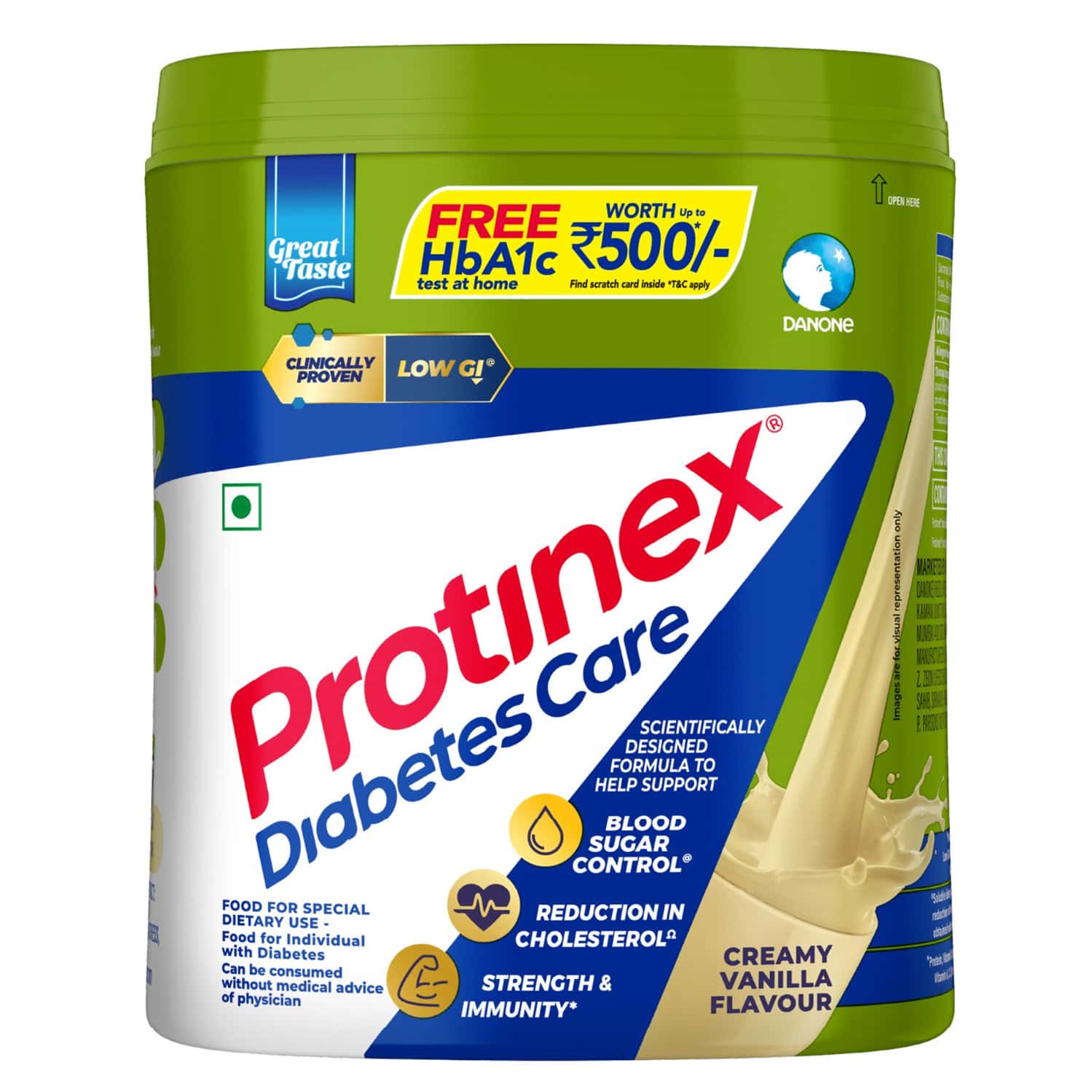 Protinex Diabetes Care Creamy Vanilla Flavour (with Free Hba1c Test At Home) Jar 400 Gm