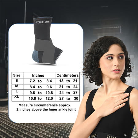 Stergic Next Ankle Support Binder Dual Grip Anatomic Fit Breathable Us Fda Approved M Size 1 No'S