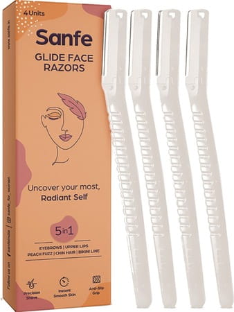 Sanfe Glide Face Razor For Painfree Facial Hair Removal (4 Units)