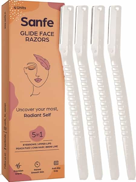 Sanfe Glide Face Razor For Painfree Facial Hair Removal (4 Units)