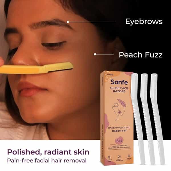 Sanfe Glide Face Razor For Painfree Facial Hair Removal (4 Units)