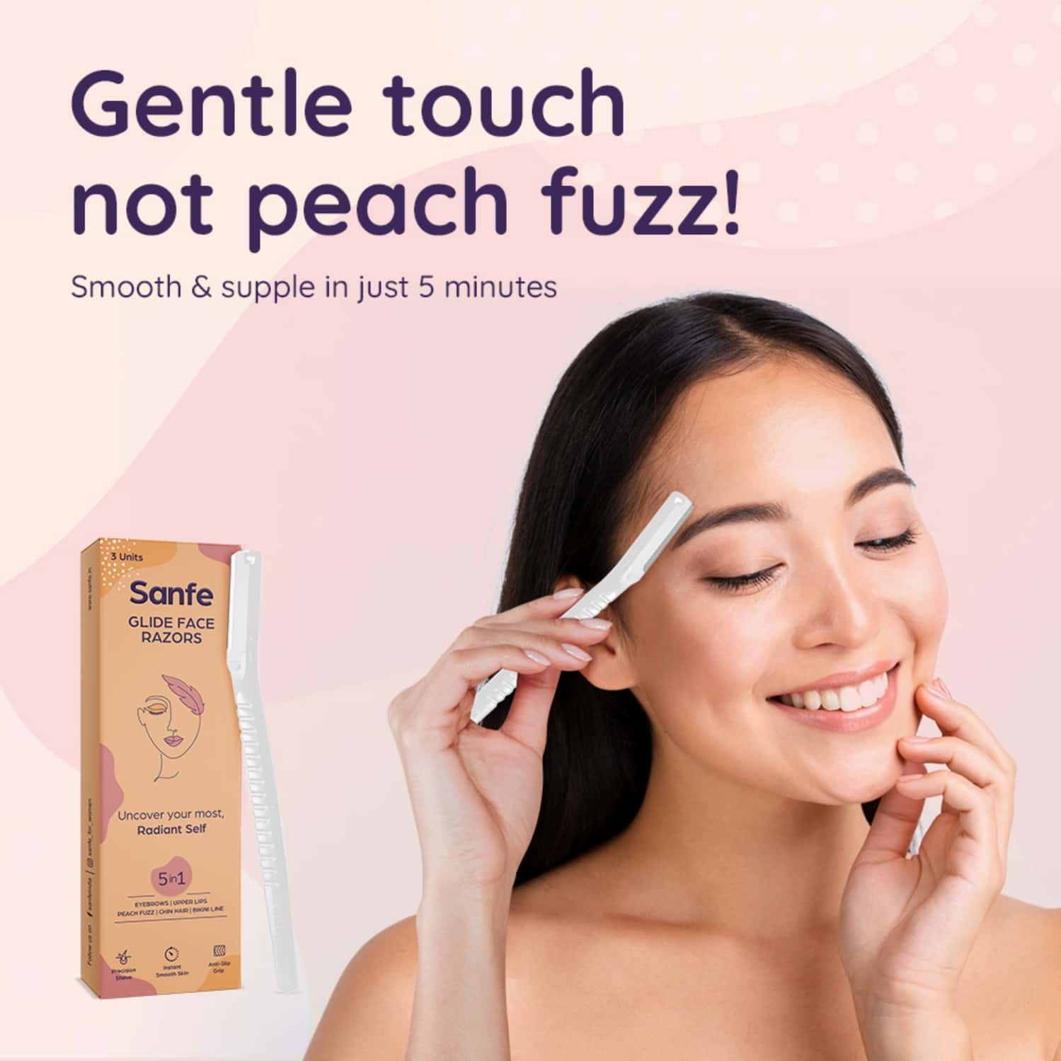 Buy SANFE GLIDE FACE RAZOR FOR PAINFREE FACIAL HAIR REMOVAL (4 UNITS