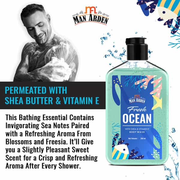 Man Arden Fresh Ocean Luxury Body Wash Infused With Shea Butter & Vitamin E 250Ml