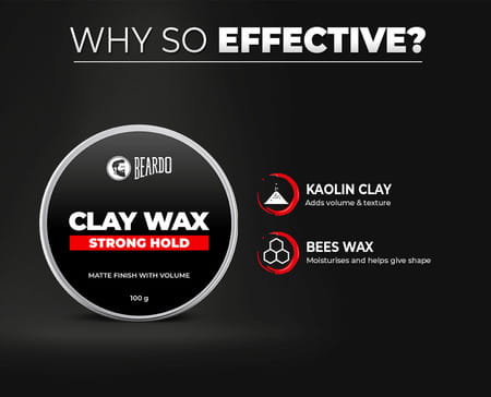 Beardo Hair Clay Wax - Strong Hold For Men - 100 Gm