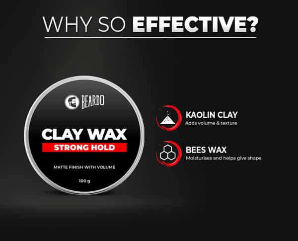 Beardo Hair Clay Wax - Strong Hold For Men - 100 Gm