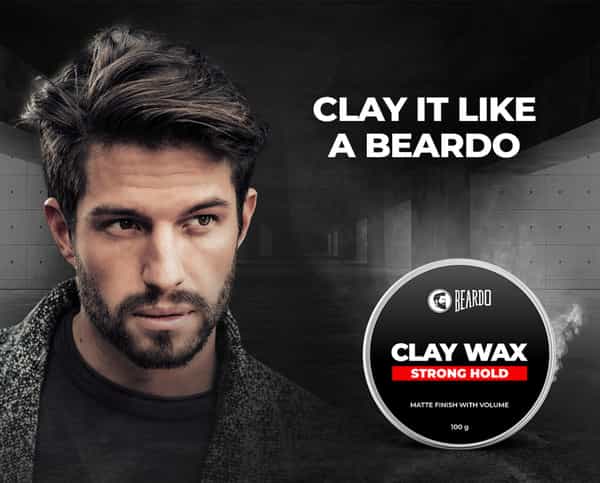 Beardo Hair Clay Wax - Strong Hold For Men - 100 Gm