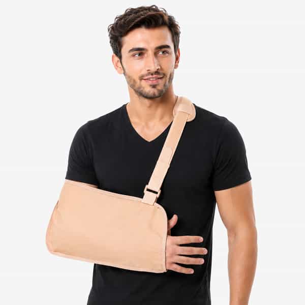 Flamingo Arm Sling|Shoulder Injury Wrist & Elbow Surgery | Adjustable Strap (L) Hand Support (Beige)
