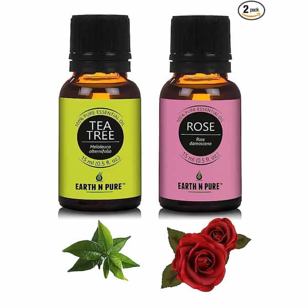 Earth N Pure Rose & Tea Tree Essential Oils Pack Of 2 (15 Ml Each)More (30 Ml)