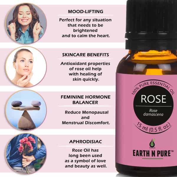 Earth N Pure Rose & Tea Tree Essential Oils Pack Of 2 (15 Ml Each)More (30 Ml)
