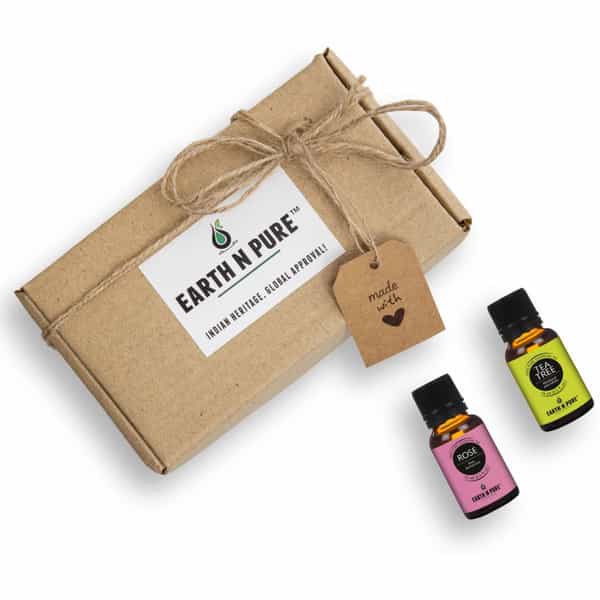 Earth N Pure Rose & Tea Tree Essential Oils Pack Of 2 (15 Ml Each)More (30 Ml)