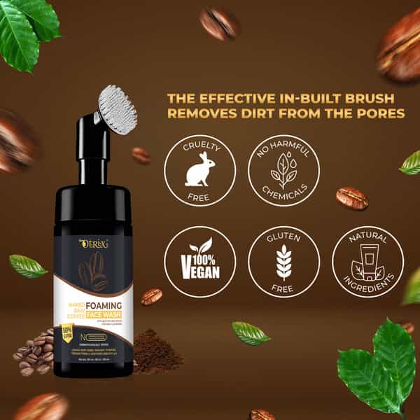 Otrix Naked Raw Coffee Foaming Face Wash With Built-In Face Brush
