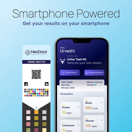 Neodocs Instant Urine Test| Track 10+ Parameters | Sugar | Protein | Liver | Kidney | + More
