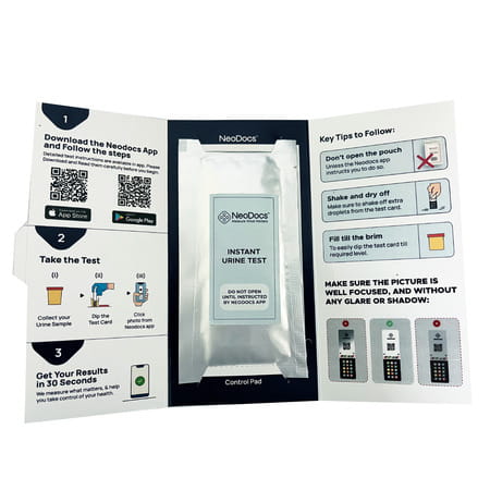 Neodocs Instant Urine Test| Track 10+ Parameters | Sugar | Protein | Liver | Kidney | + More